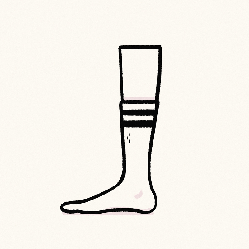Hiéroglyphe moderne (jambe avec chaussette)