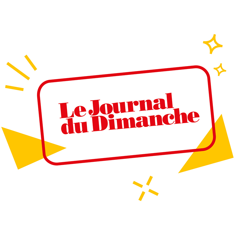 Logo du Journal du Dimanche entouré de pictogrammes aux couleurs du site lejdd.fr
