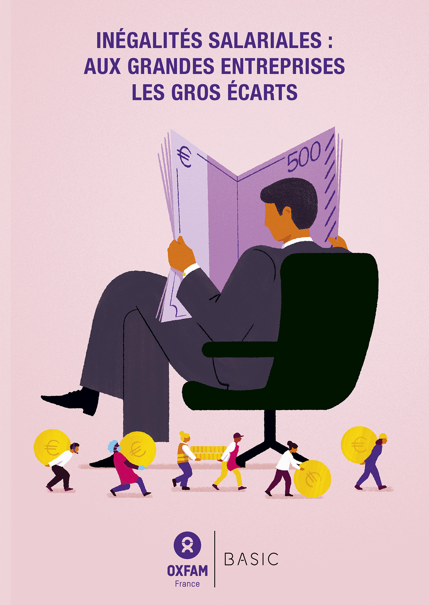 Couverture du rapport d'Oxfam 2023 sur les inégalités salariales