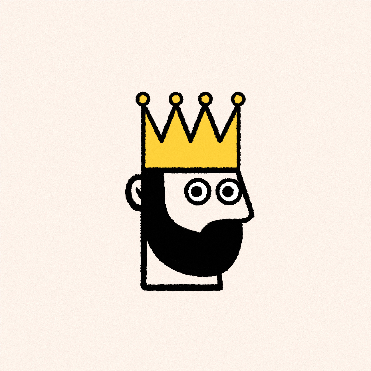 Une tête de roi avec une couronne
